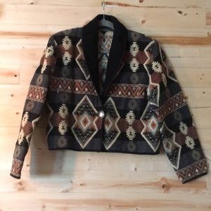 Navajo Southwest boho cropped vintage jacket